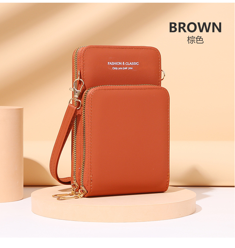 广州包包韩版时尚大容量斜跨包纯色多功能手机包女斜挎钱包2020详情16