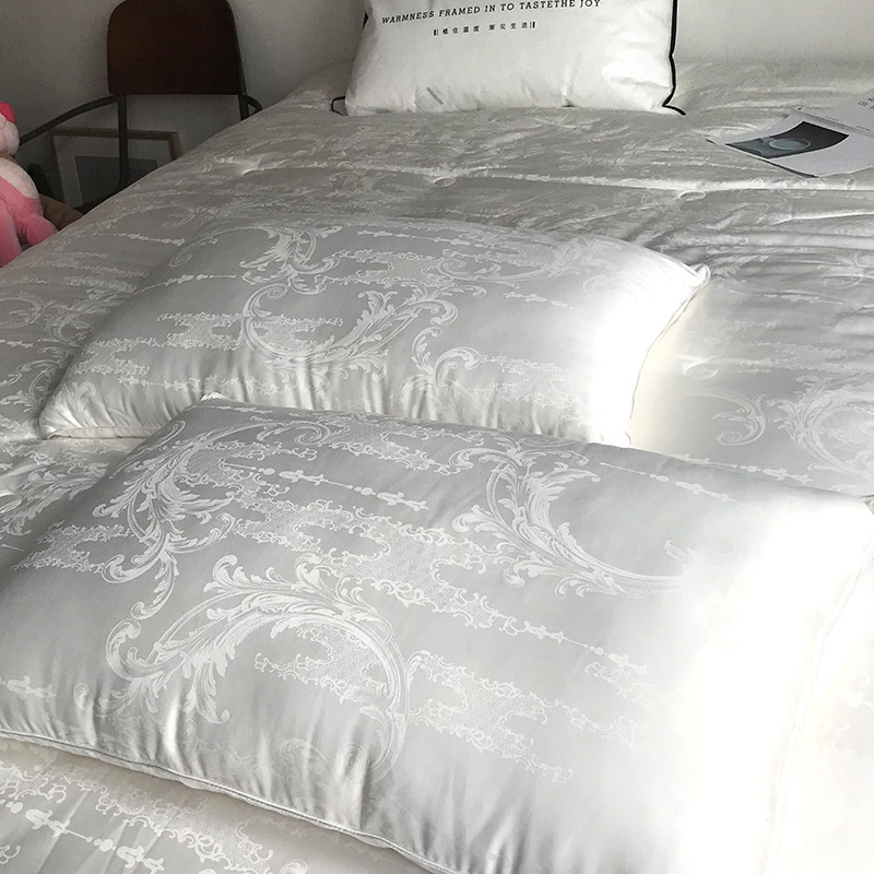 A light luxury 60-count jacquard all-cotton soybean fiber pillow core, a five-star hotel pure cotton pillow pic 3