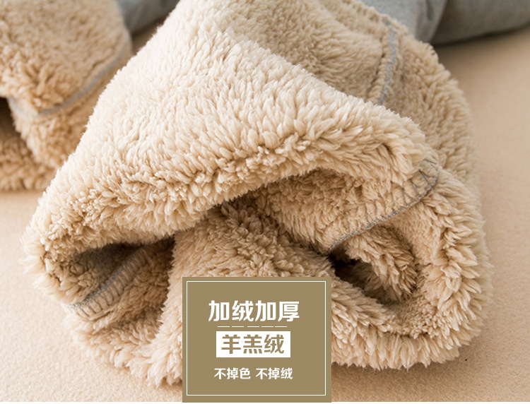 Autumn and winter lambskin sweatpants for women and couples, casual high-waisted cotton chanel-style long pants, loose tight-fitting fleece pants pic 16