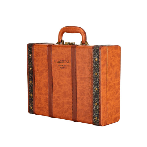 Four red wine gift boxes, red wine leather boxes, antique box series, red wine boxes, Mid-Autumn Festival gift boxes, red wine packaging gift boxes pic 25