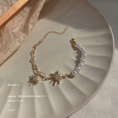 韩版ins风双层花朵锆石手链女小众设计高级感珍珠手串手饰品批发详情12