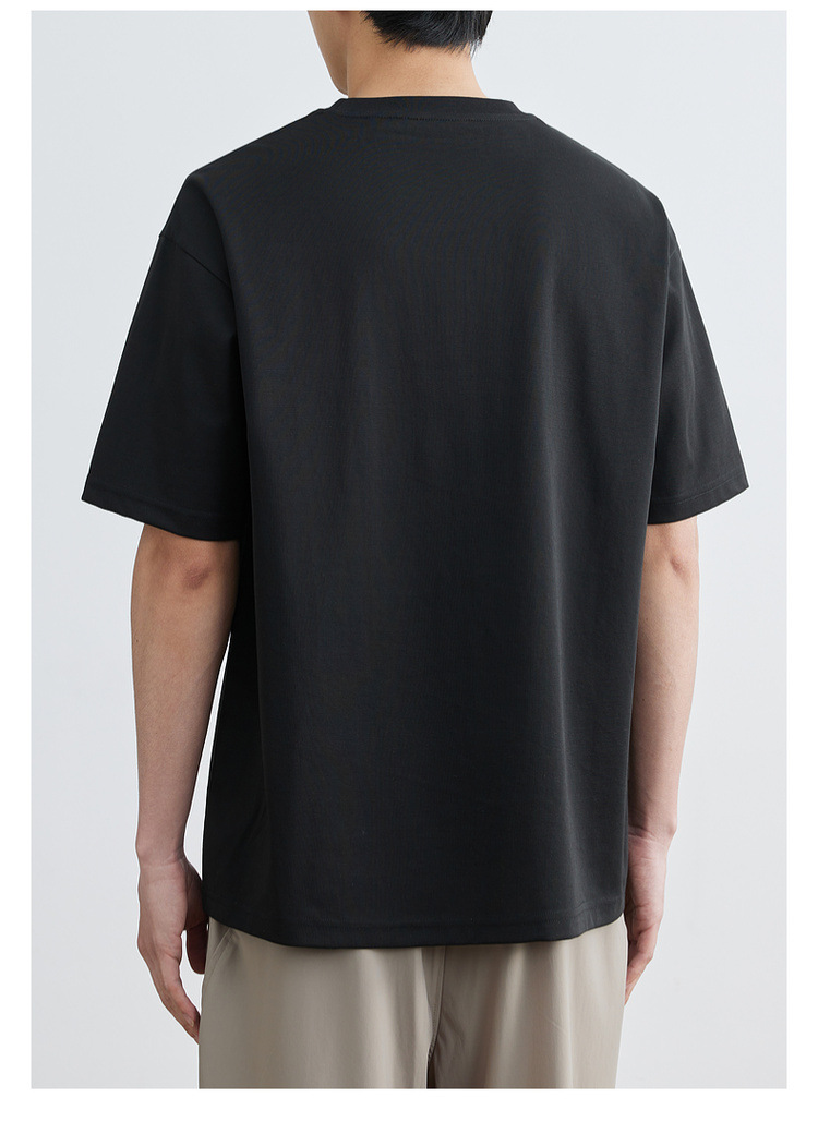 速干冰丝棉 圆领刺绣凉感短袖t恤男2024夏季新款微宽松半袖体恤衫详情31