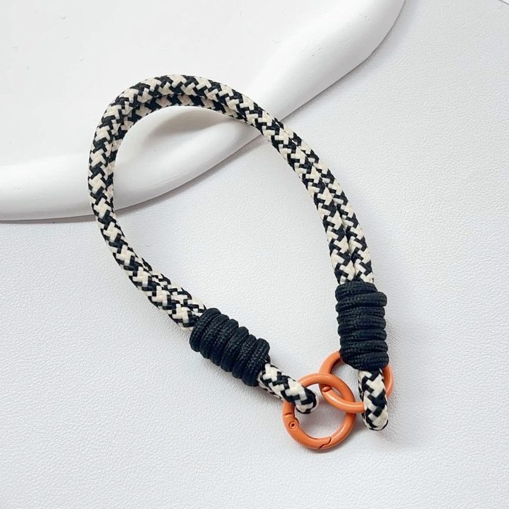 简约ins拼色编织绳短款手机挂绳ccd相机挂件手提挂饰男女腕带双扣详情2