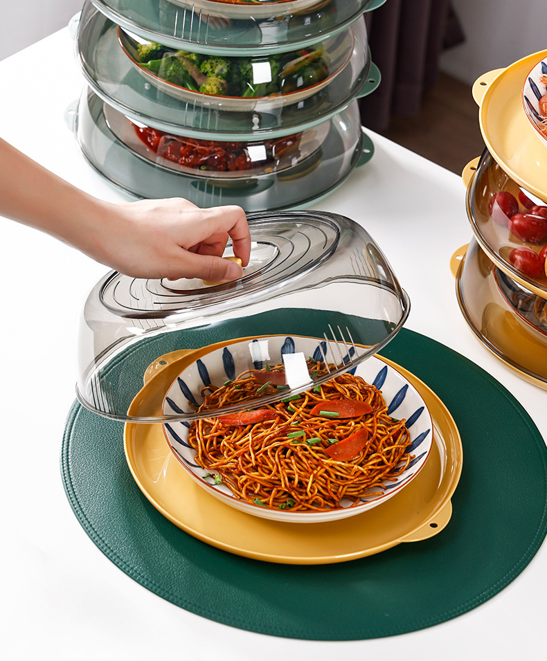 2023 New household multi-layer winter preservation and dust-proof leftover food cover, transparent and stackable food cover 0714 pic 16
