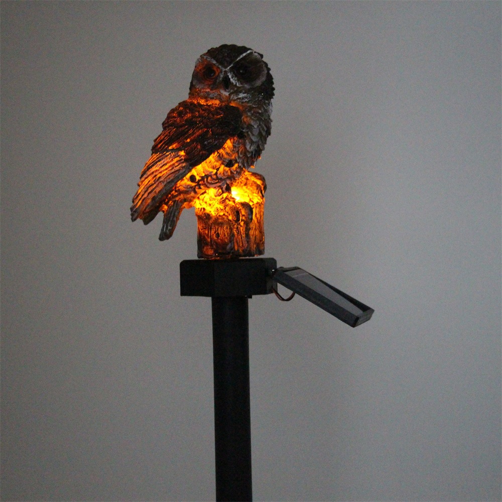 Solar owl lamp, resin garden lamp, outdoor waterproof courtyard landscape decoration, led lawn ground insert lamp pic 14