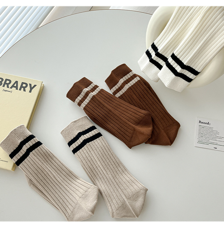 Sock stall, one-piece consignment, mid-calf socks for women, new autumn and winter styles, simple and versatile socks, trendy pile socks for women, long double-needle cotton socks, one-piece consignment pic 18