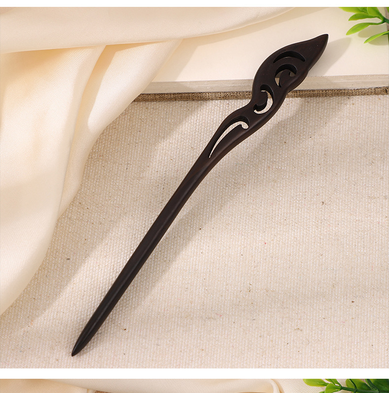 Ancient-style ebony hairpins, wooden hairpins, wooden updo, Hanfu with accessories, simple cheongsam jewelry, hair-tying, ancient costume pic 14