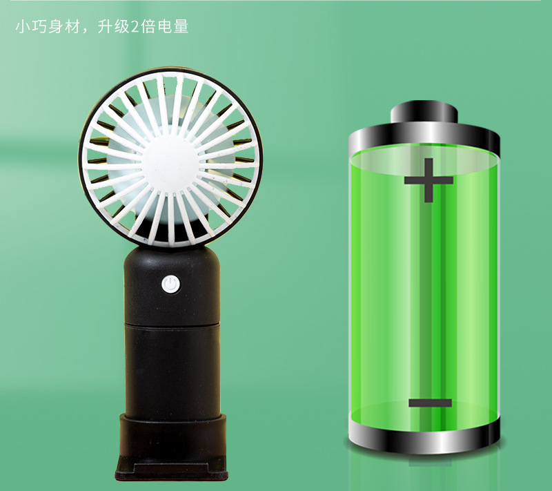 Wholesale hand-held fan mini usb charging gift, silent desktop, cute portable, color-blocking hand-held small fan pic 8