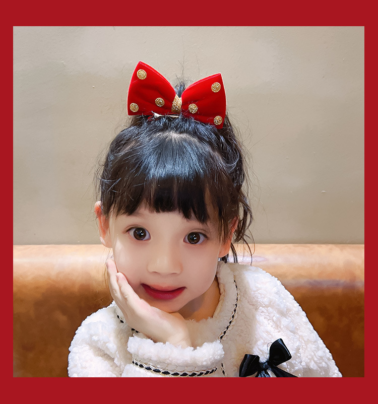 儿童新款皇冠蝴蝶结发夹小女孩新年发饰公主发卡夹子宝宝新款头饰详情6