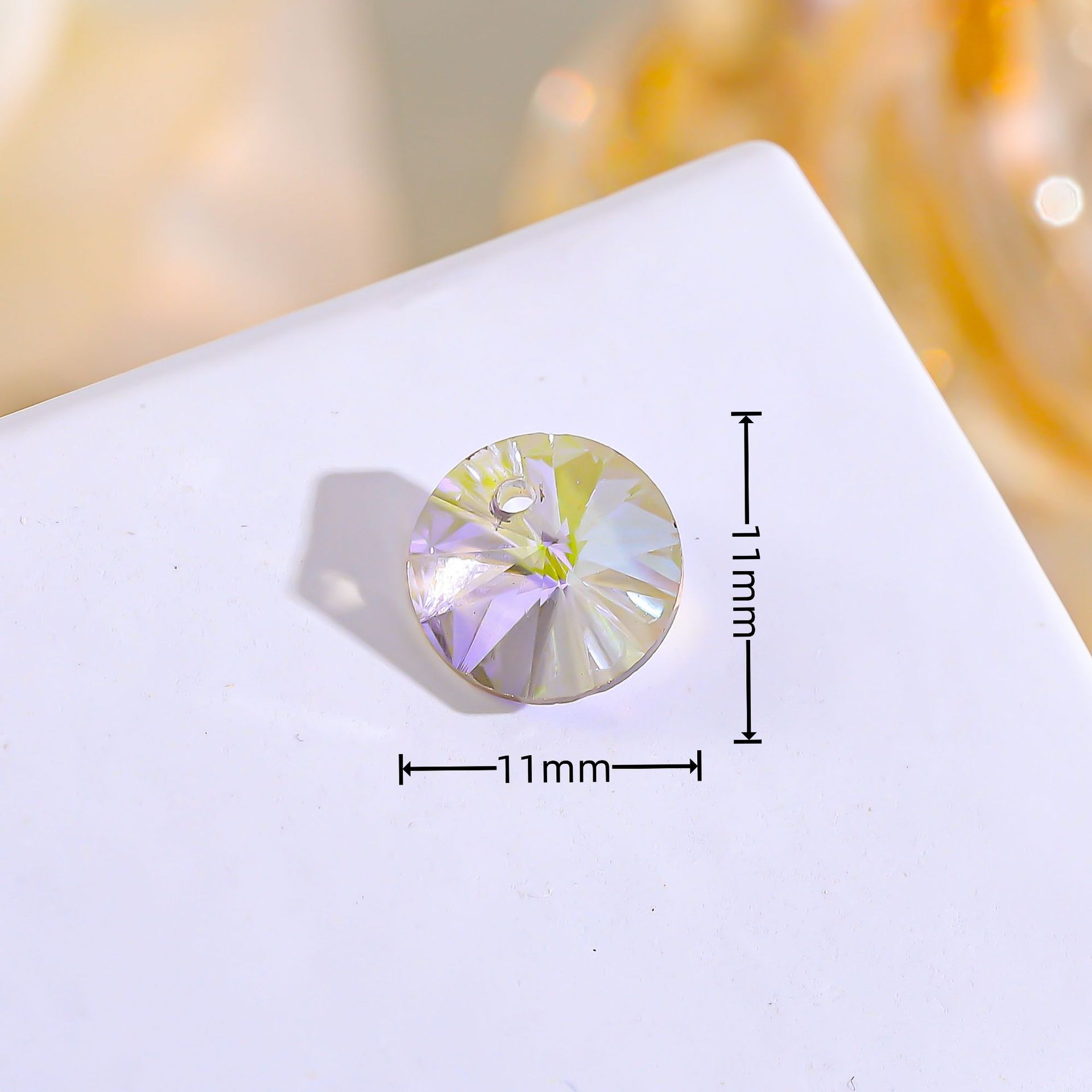 跨境镀底彩色花朵单孔串珠DIY饰品配件手链玻璃散珠耳环项链制料详情6