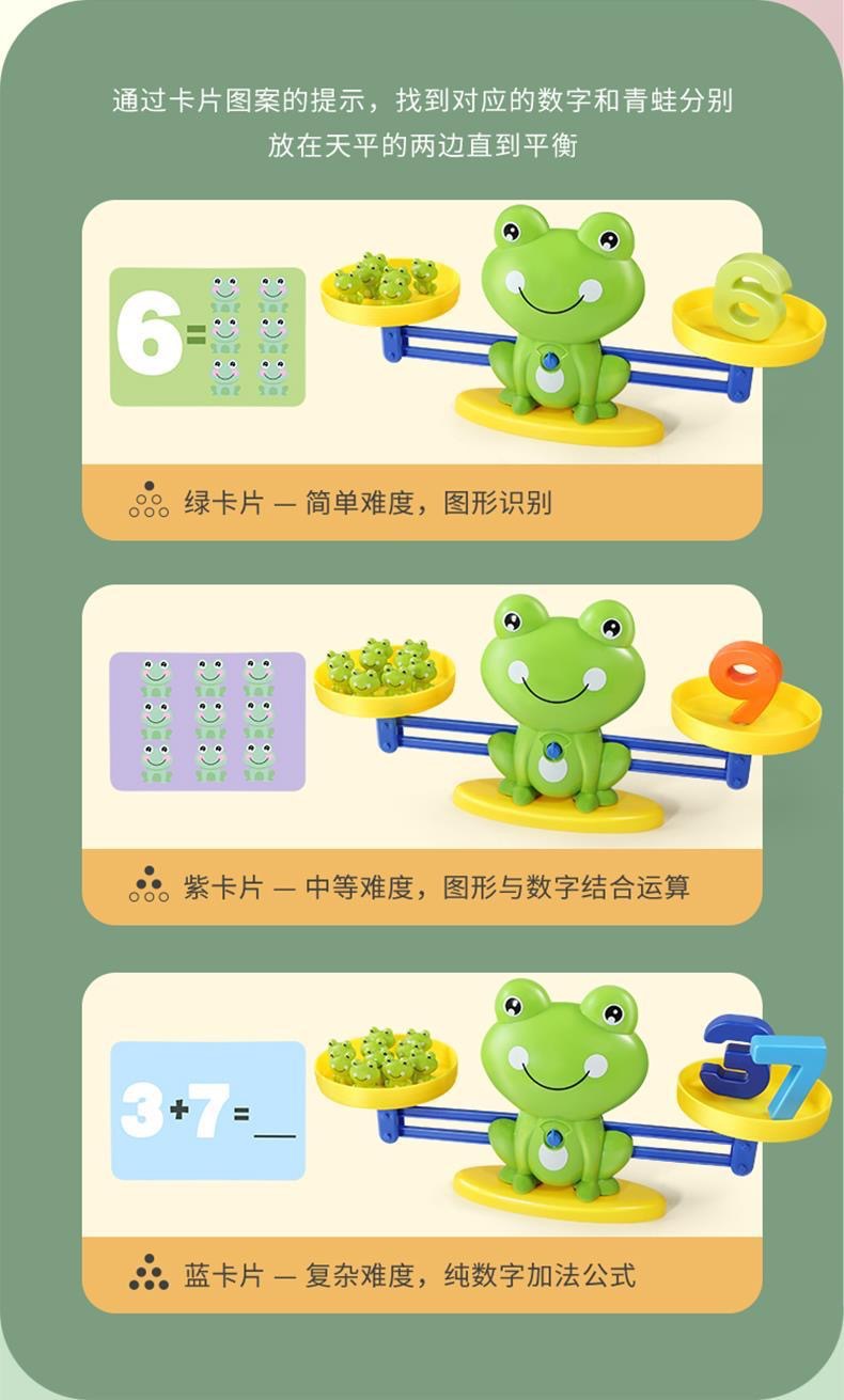 儿童早教数学青蛙天平益智玩具游戏智力开发宝宝认知逻辑思维训练详情15