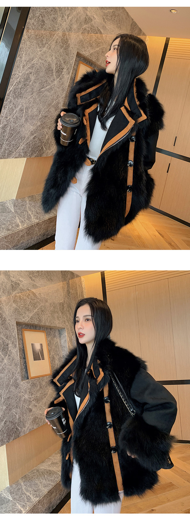 A 20-year new winter all-in-one rabbit fur coat for women, a fashionable and versatile two-wear jacket pic 13