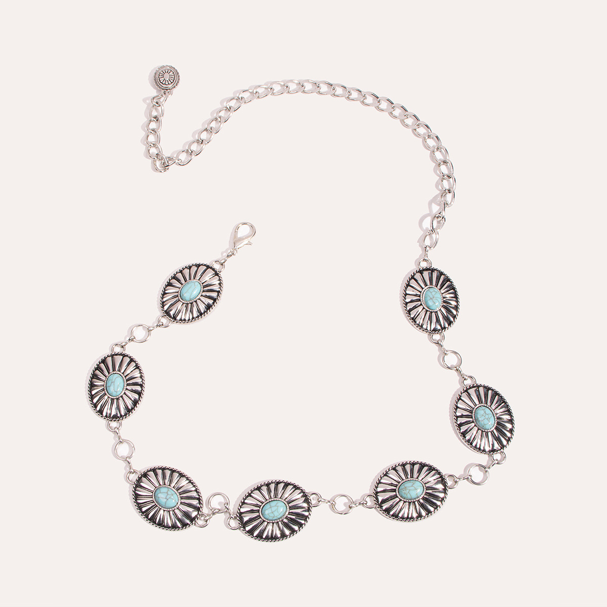 绿松石太阳花腰链4方图