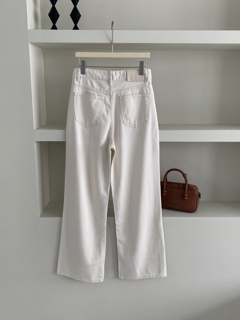 GAGD white Tencel wide-leg jeans for women, simple, loose and drape straight-leg jeans pic 30