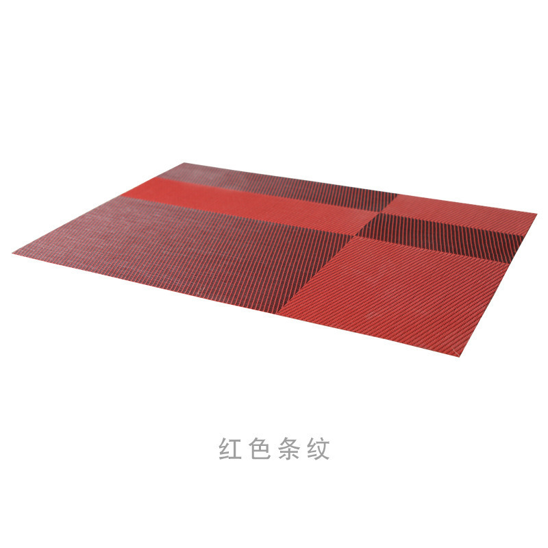 Cross-border Western placemats, restaurant table and plate MATS, simple and modern Nordic style color-blocked woven anti-slip PVC heat insulation pads pic 7