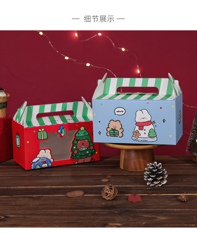 圣诞新年创意开窗礼盒 可爱卡通烘焙蛋糕饼干礼物折叠盒子 现货详情5