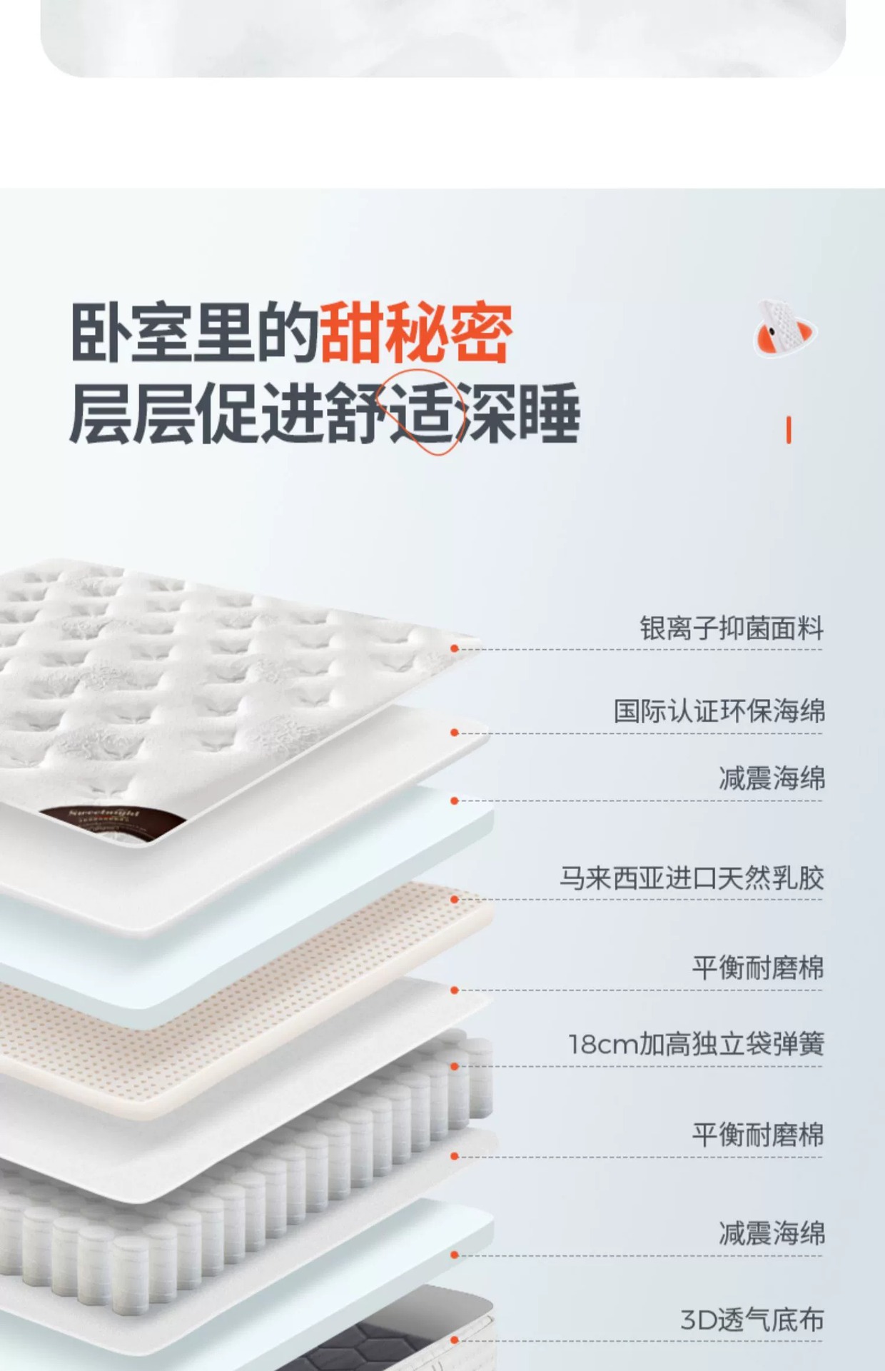 乳胶床垫希尔顿酒店民宿独立弹簧软硬两用家用席梦思厂家直销批发详情13