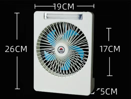 JR-8001充电风扇USB带灯LED小夜灯手电筒七彩带支架可提可挂详情6