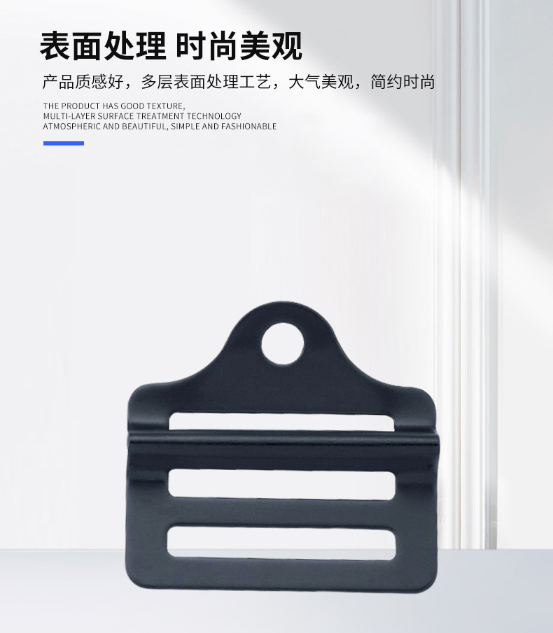 现货服饰箱包五金背带调节夹电泳黑色织带电泳黑色虎口夹龟扣详情6