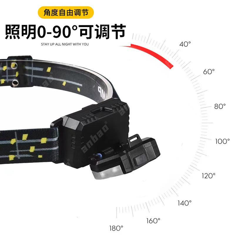 Outdoor headlamps, outdoor fishing lamps, portable large outdoor headlamps, USB charging high-intensity lamps, mini headlamps pic 4