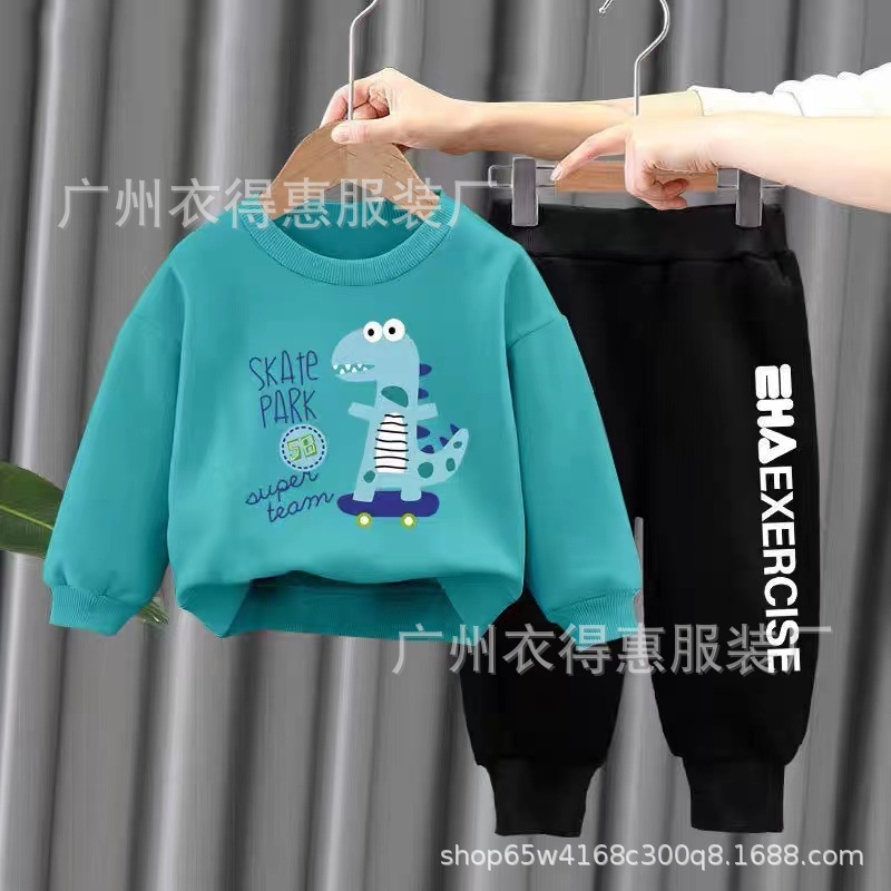 Otoño invierno 2022 nuevo medio niño cuello redondo sudaderas dos piezas tendencia niños deportes sudaderas sudaderas venta al por mayor pic 5