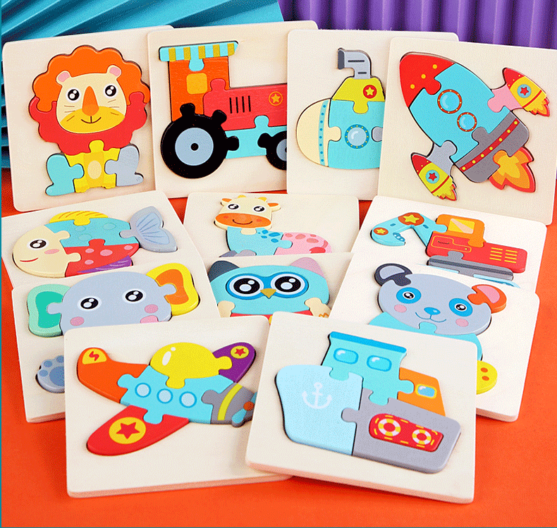 Infant and toddler 1-2-3-D half-year-old wooden three-dimensional jigsaw puzzle, early education for babies, intelligence, hand and eye training toys for boys and girls pic 28