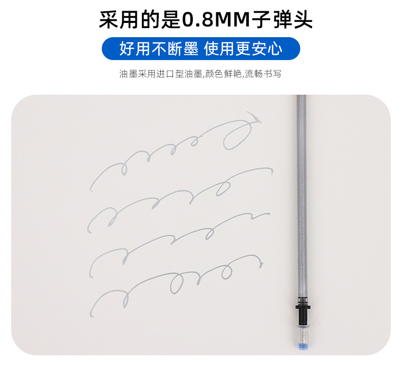 亚马逊明嘉水银笔芯服装专用100支布皮料记号水银笔袋装现货批发详情2
