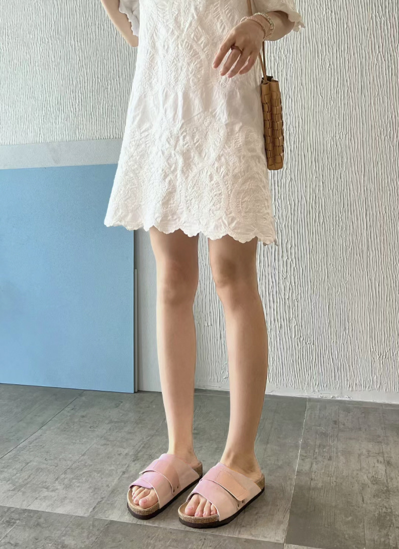 BK勃肯鞋男女款真皮软木底博肯凉拖鞋夏季外穿全牛皮魔术贴一字拖详情22