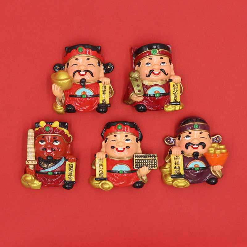 专业厂家定制 创意中国新年财神树脂冰箱贴 家居装饰立吸铁石体磁贴 春节喜庆礼品定制详情1