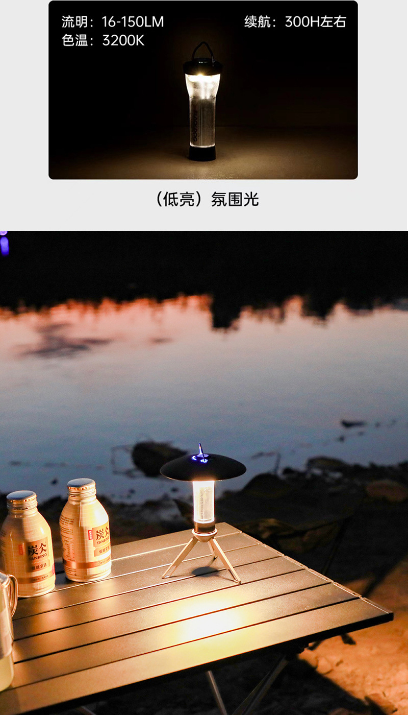 Multi-functional campsite camping lamp, retro atmosphere lamp, tent outdoor emergency USB charging led detachable flashlight pic 6