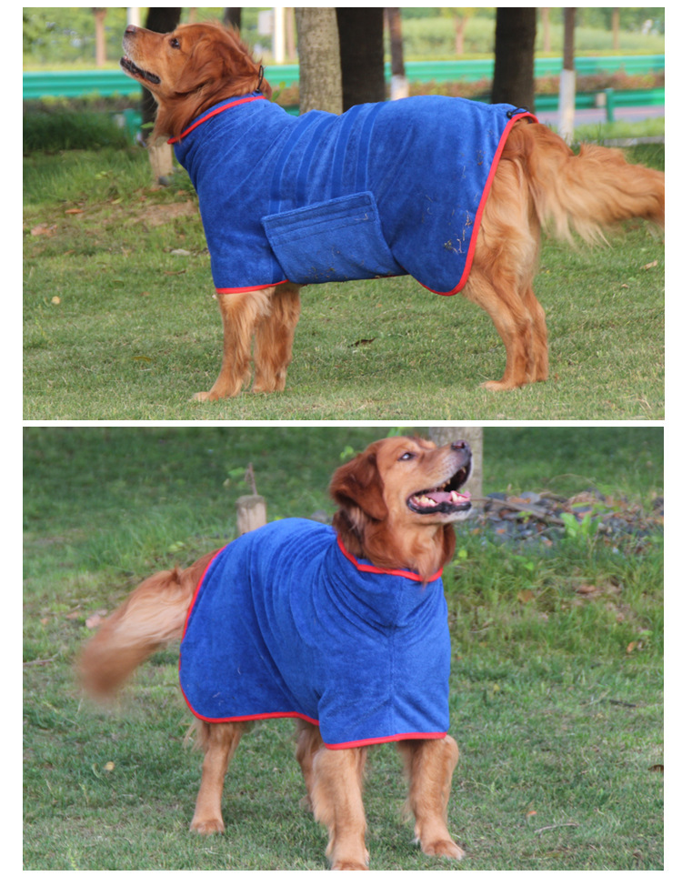 Pet bathrobes, quick-drying absorbent dog clothes, ultra-fine fiber, fashionable and cute dog bath towels, pet clothing and supplies pic 6
