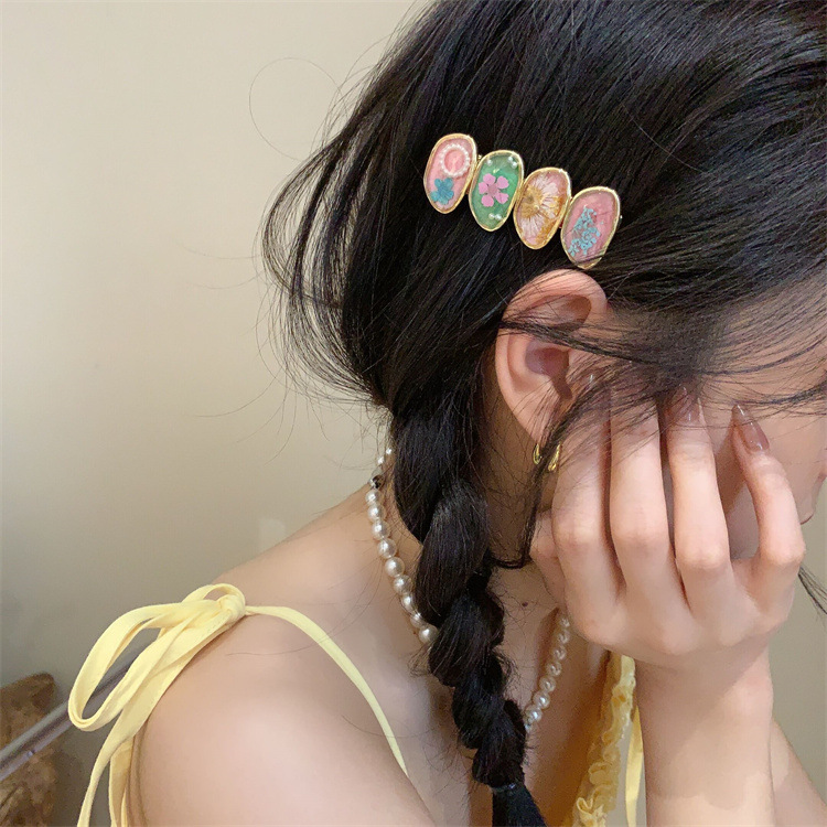 Forest-style fairy beauty side high-end forehead bangs hair clip for women's summer 2023 new style elegant side clip one-line clip pic 25
