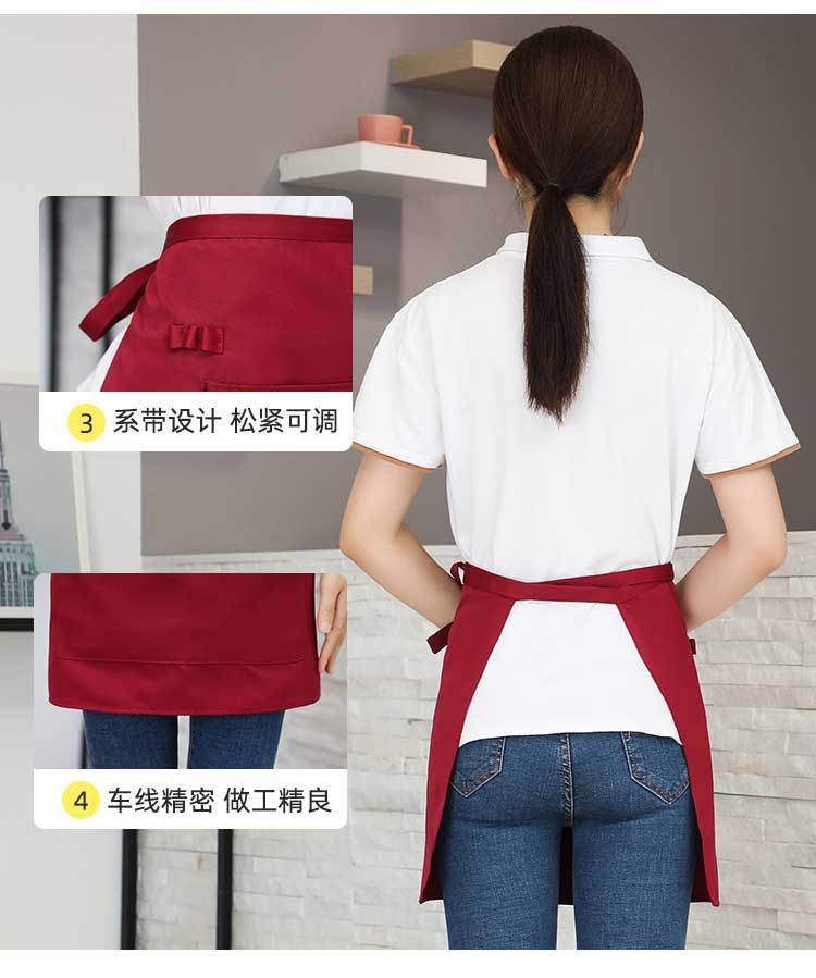 批发现货酒店饭店服务员短款半截围裙多色厨房工作人员防污围腰详情8
