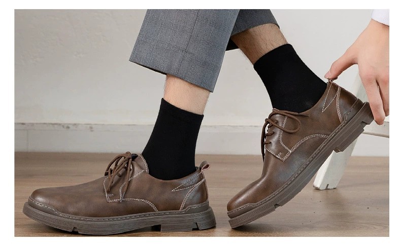 100% algodón calcetines hombre de algodón medium calcetines hombre otoño invierno medium grosor algodón peinado stand de fábrica embalaje individual al por mayor pic 9