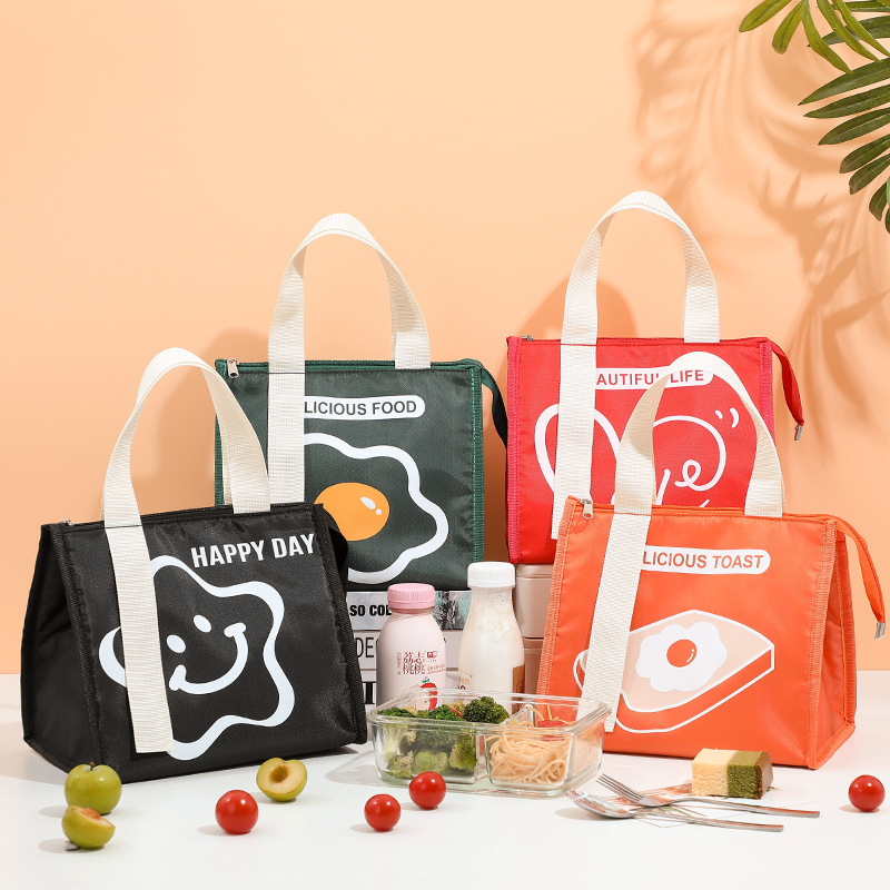 Long woven tape triangular bag lunch box insulated bag pic 4