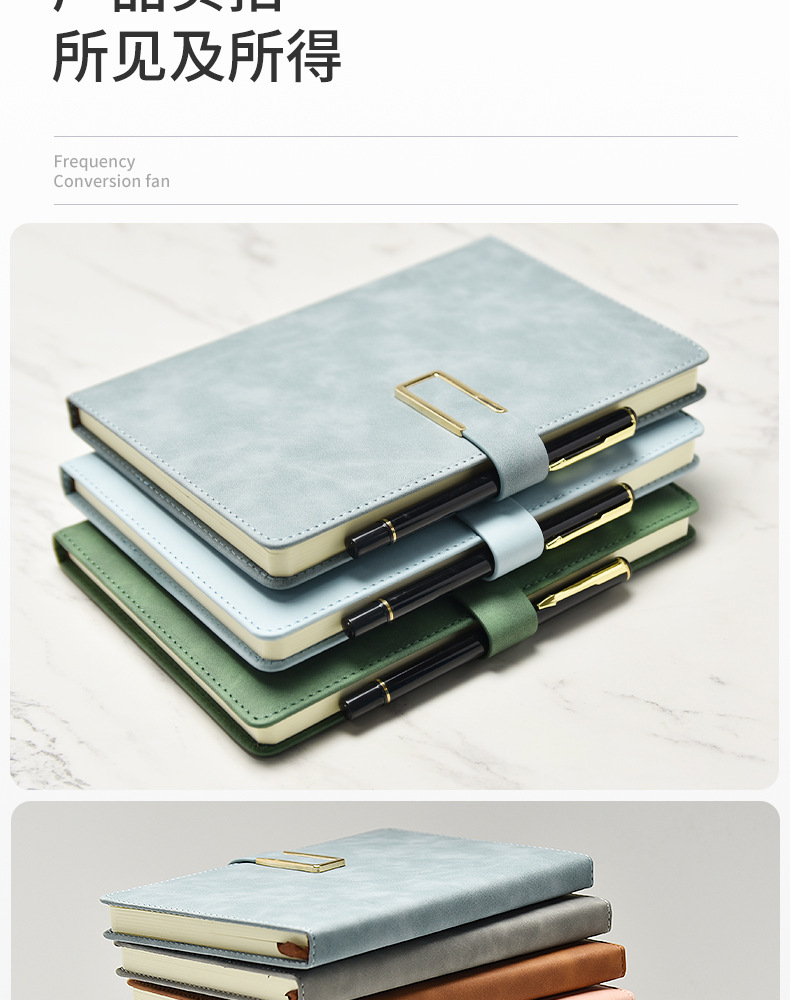 Wholesale business meeting record book with a5 buckle and logo printing, B5 office and study stationery diary notebook pic 16