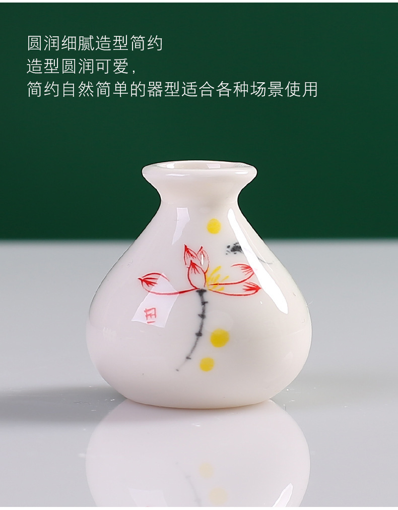 Xiaoyin Ceramic Creative Mini Ceramic ornaments, hotel furniture and supplies, small vases, living room small plate decorations, modern and simple pic 9