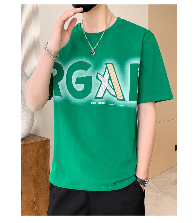 Summer five-sleeved T-shirt for men and teenagers 2023 new style, a trendy brand of half-sleeved and short-sleeved pure cotton T-shirt for men pic 27