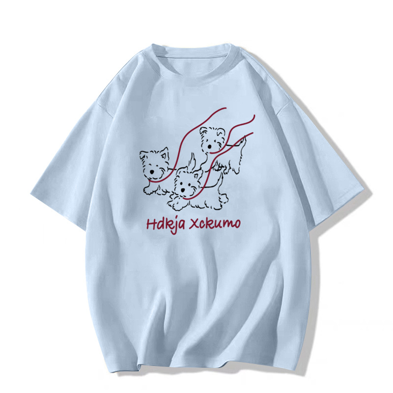 Verano 2025 nuevo estilo explosivo pesado pound algodón manga corta camiseta mujer diseño sentido nicho americano holgado media manga top pic 19