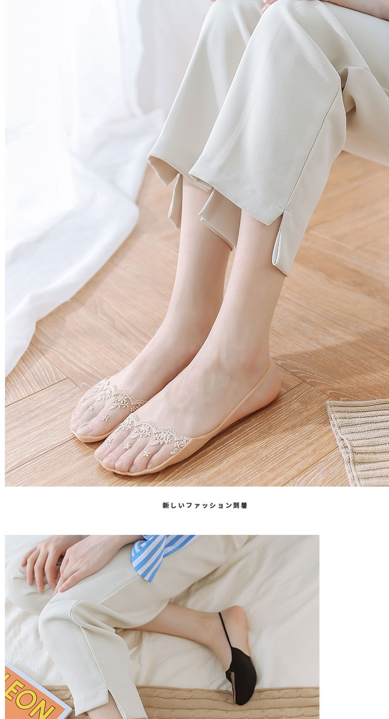 船袜蕾丝花边半掌袜女夏季吊带隐形半拖高跟鞋性感袜薄款浅口袜子详情13