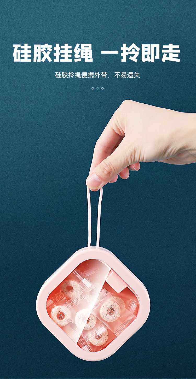 Convenient and creative push-button switch storage box, travel portable hairpin cotton swab storage box, multi-purpose small items set pic 6