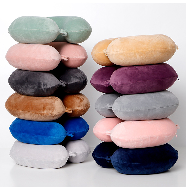 Factory direct sales of plain spandex U-shaped pillows, memory foam creative nap neck pillows, wholesale one-piece consignment, street stall cushions, street stall goods, home textile cushions pic 7