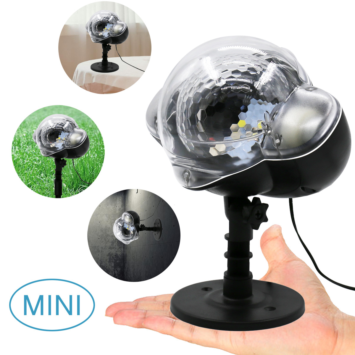 2019 new cross-border exclusive MINI snow light, outdoor waterproof RF remote control Christmas snow light, lawn light pic 7