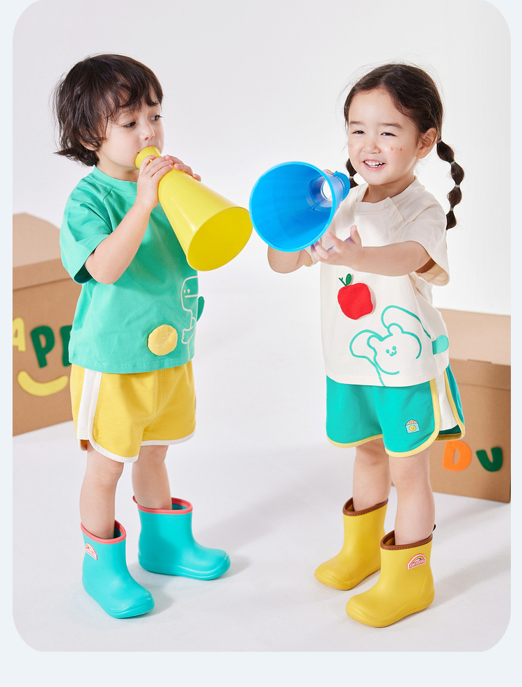 嘟嘟家儿童套装夏季宝宝短袖t恤夏装男童长裤女童体恤童装卡通潮详情20