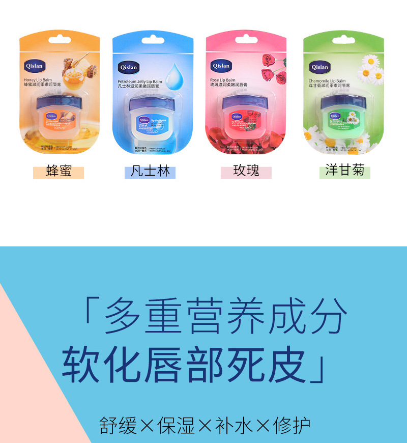 Qianzilan Vaseline Lip Balm, Lip Mask, Lip Balm Classic Repair Moisturizing Rose Hydrating and Nourishing Small Q Can 7g pic 12