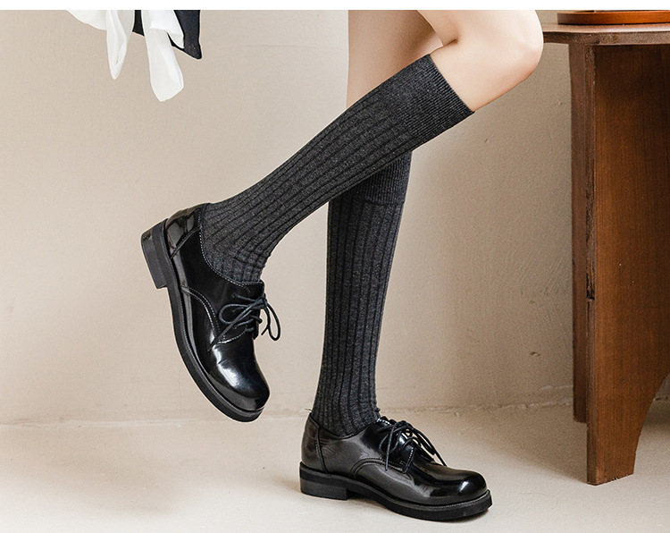 New Spring and summer calf socks for girls, Japanese solid color street JK campus socks, breathable high cotton socks for girls pic 15