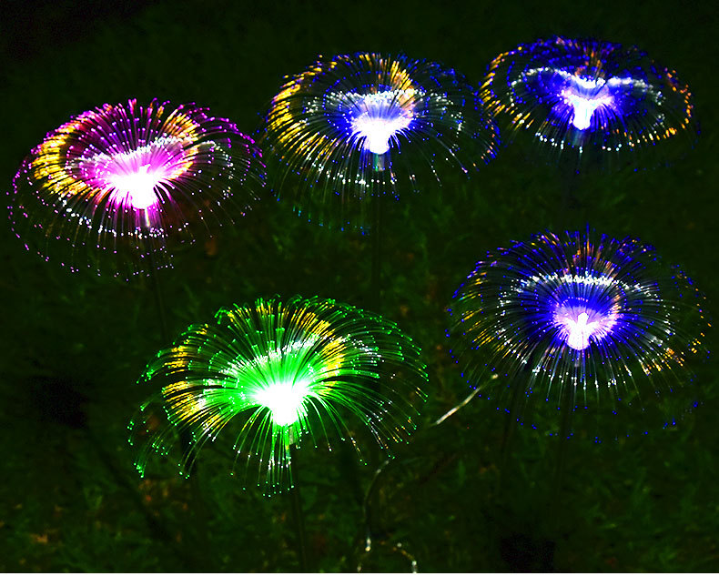RGBled solar lights, courtyard decoration, seven-color optical fiber jellyfish lights, meteor shower atmosphere, festival lights pic 15