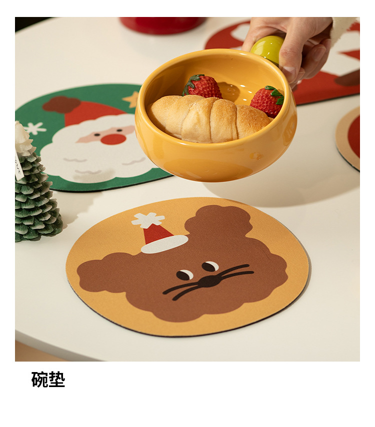 圣诞节老人硅藻泥隔热垫防烫垫桌垫多功能鼠标垫台面垫子布置用品详情8