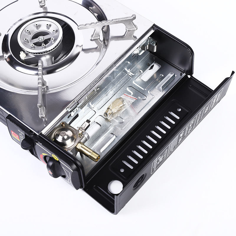 Double-burner gas stove, portable outdoor barbecue grill, household double-head gas stove pic 7