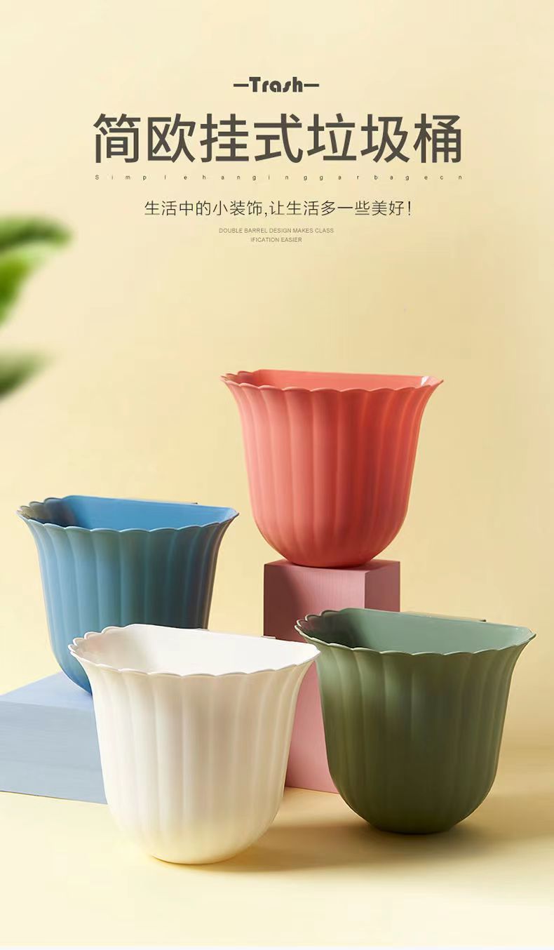 厨房家用壁挂垃圾桶收纳桶厨余台面垃圾桶塑料悬挂椭圆形详情11